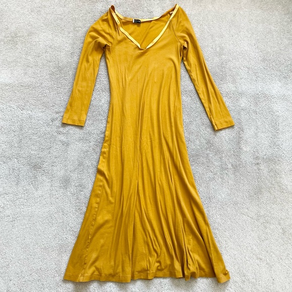 ROSETTA GETTY YELLOW MIDI/MAXI DRESS SIZE SMALL MINIMALIST CONTEMPORARY TRENDY - Picture 9 of 9